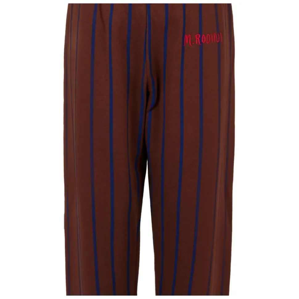 Bruin Gestreepte Katoenen Sportieve Broek