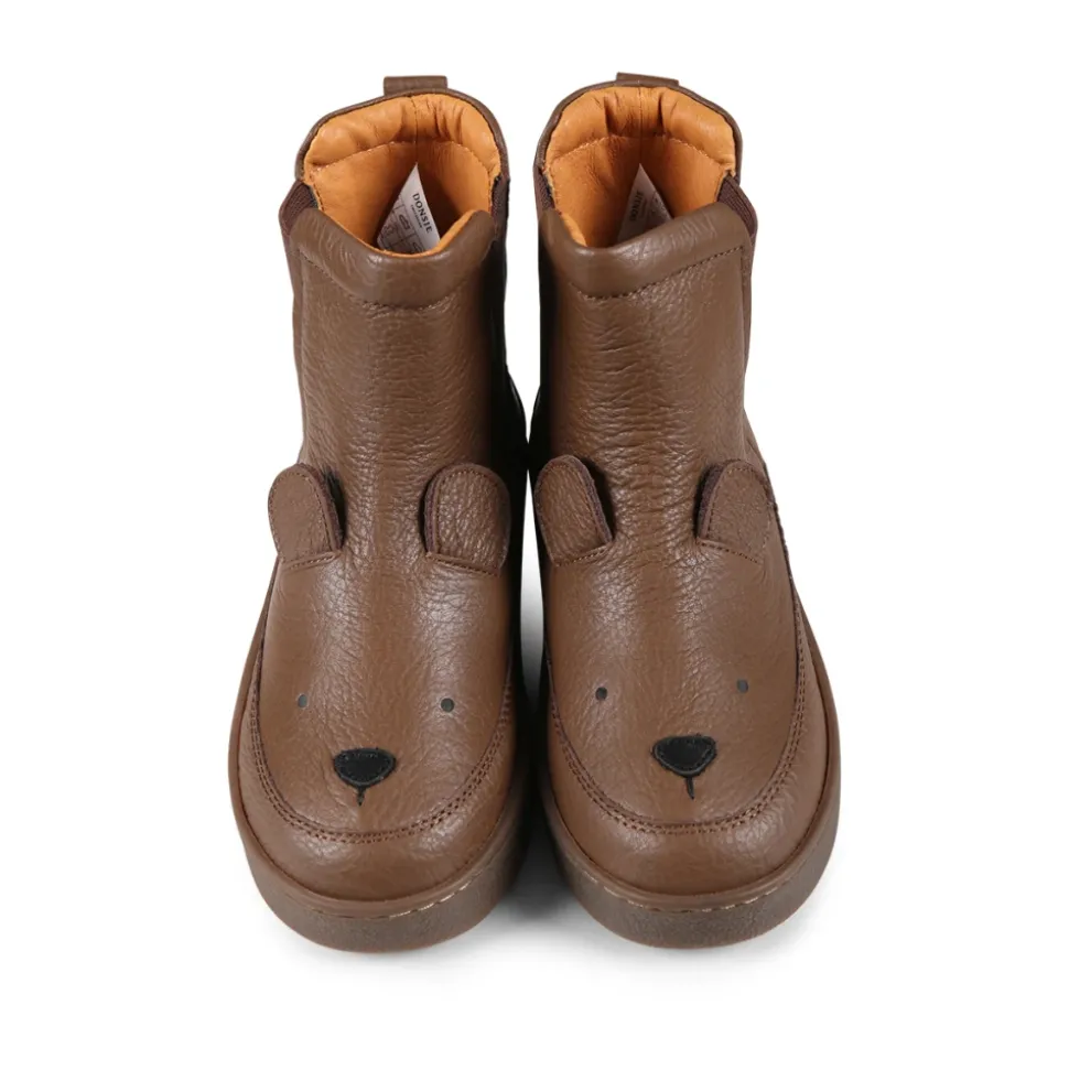 Bruin Leren Koala Enkellaarzen