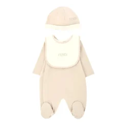 Bruine Babyjurk met Beige Kit