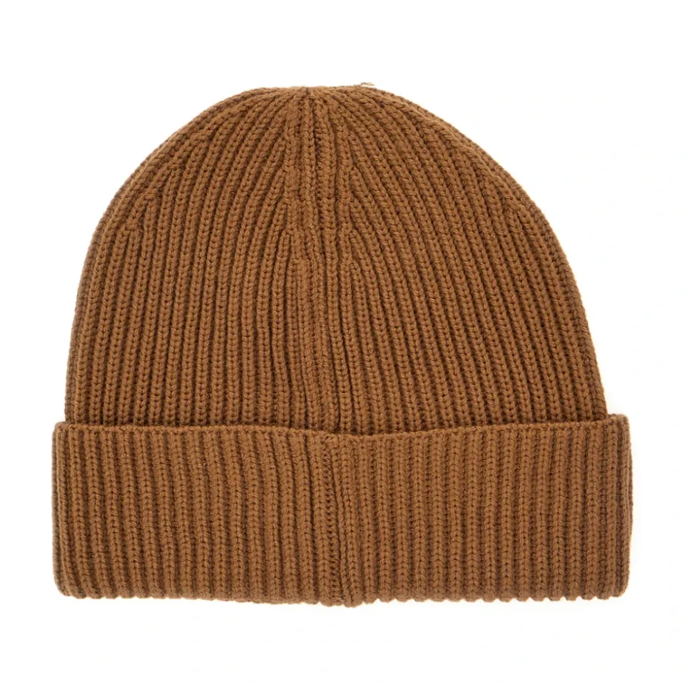Bruine Beanie met Logo Borduursel