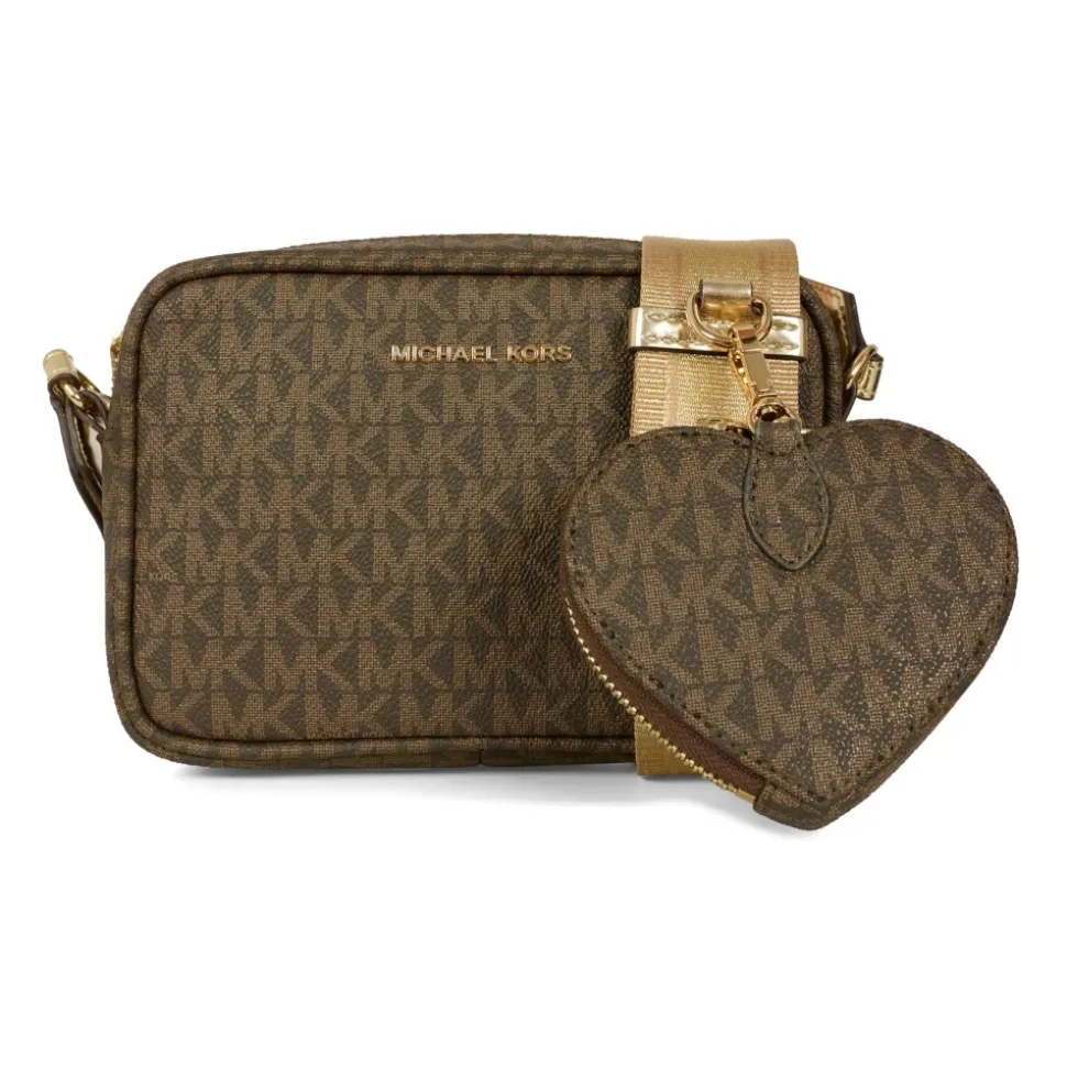 Bruine Casual Tas met Hartvormig Muntzakje