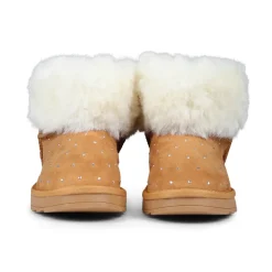 Bruine Enkellaarzen met Eco-Bontafwerking