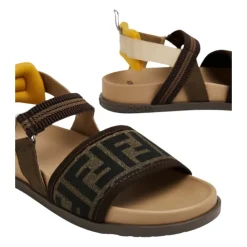 Bruine Junior Sandalen met FF Logo
