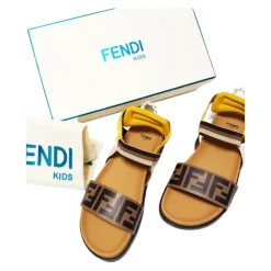Bruine Junior Sandalen met FF Logo