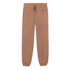 Bruine katoenen sweatpants met logo