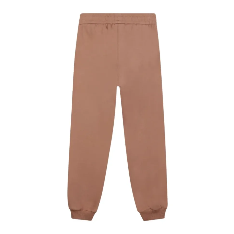 Bruine katoenen sweatpants met logo