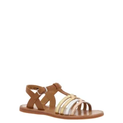 Bruine Leren Sandalen met Open Neus