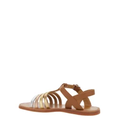 Bruine Leren Sandalen met Open Neus