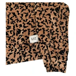 Bruine Luipaardprint Fluweel Cropped Sweater