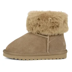 Bruine Suède Enkellaarzen met Nepbont