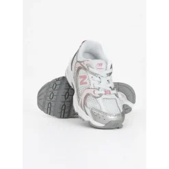 Bungee Wit Zilver Roze Baby Sneakers