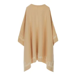 Cape met ronde hals en logo-letters op de randen van katoen