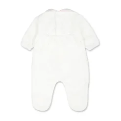 Chenille Babygrow met Roze Kraag