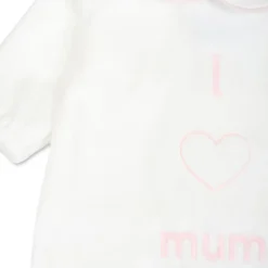 Chenille Babygrow met Roze Kraag
