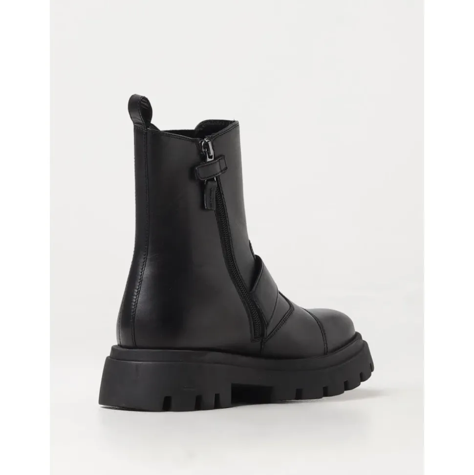 Chunky Sole Leren Enkellaarzen