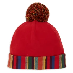 Contrast Cuff Pompon Hat