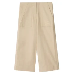 Cotton Blend Broek met wijde pijpen