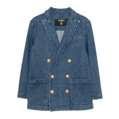 Denim Double-Breasted Blazer