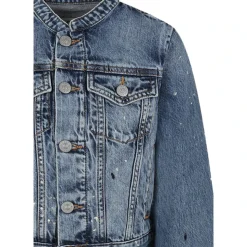 Denim Jas met Verfspatten