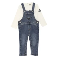 Denim Overall Set met Off White T-shirt