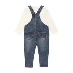 Denim Overall Set met Off White T-shirt