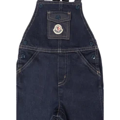Denim tuinbroek met elastische bretels