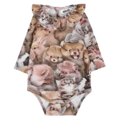 Dierenprint Bruine Katoenmix Rompertje