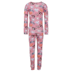Dierenprint Roze Katoenen Pyjamaset