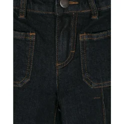 Donkere Wassing Bootcut Jeans met Geplooid Detail