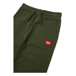 Donkergroene katoenen sweatpants geborduurd logo