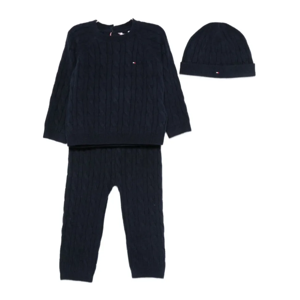 Driedelige kabeltrui set