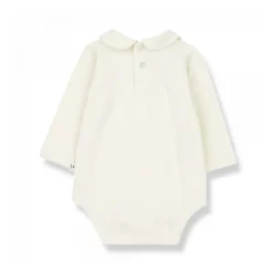 Ecru Katoenen Peter Pan Kraag Top