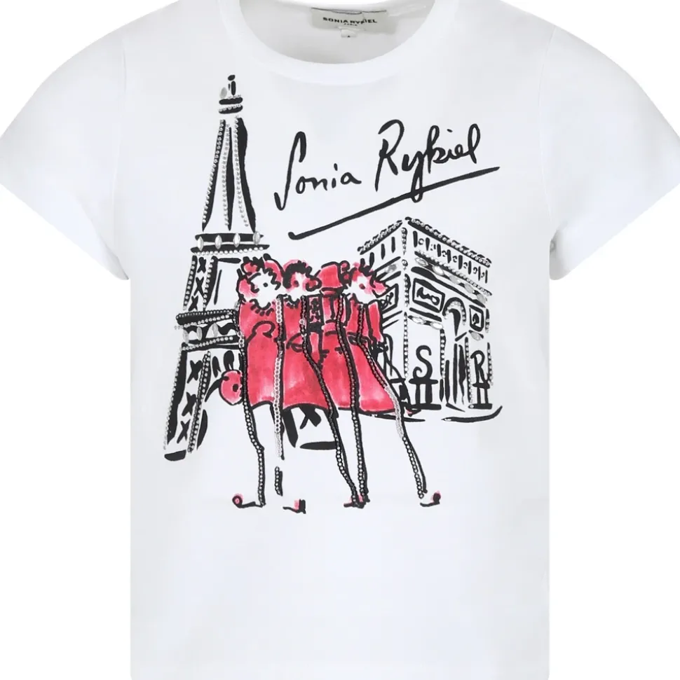 Eiffeltoren Print Wit T-shirt