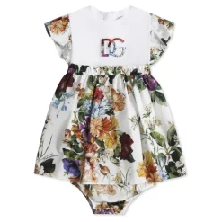 Elegante Bloemen Ivoor Jurk