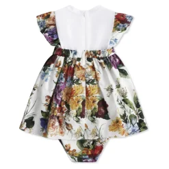 Elegante Bloemen Ivoor Jurk