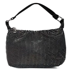 Elegante Zwarte Strass Tas