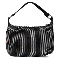 Elegante Zwarte Strass Tas