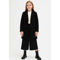 Elegante zwarte winterjas voor meisjes