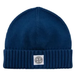 Elektrisch Blauw Geribbelde Gebreide Kinder Muts