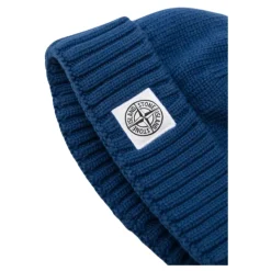 Elektrisch Blauw Geribbelde Gebreide Kinder Muts