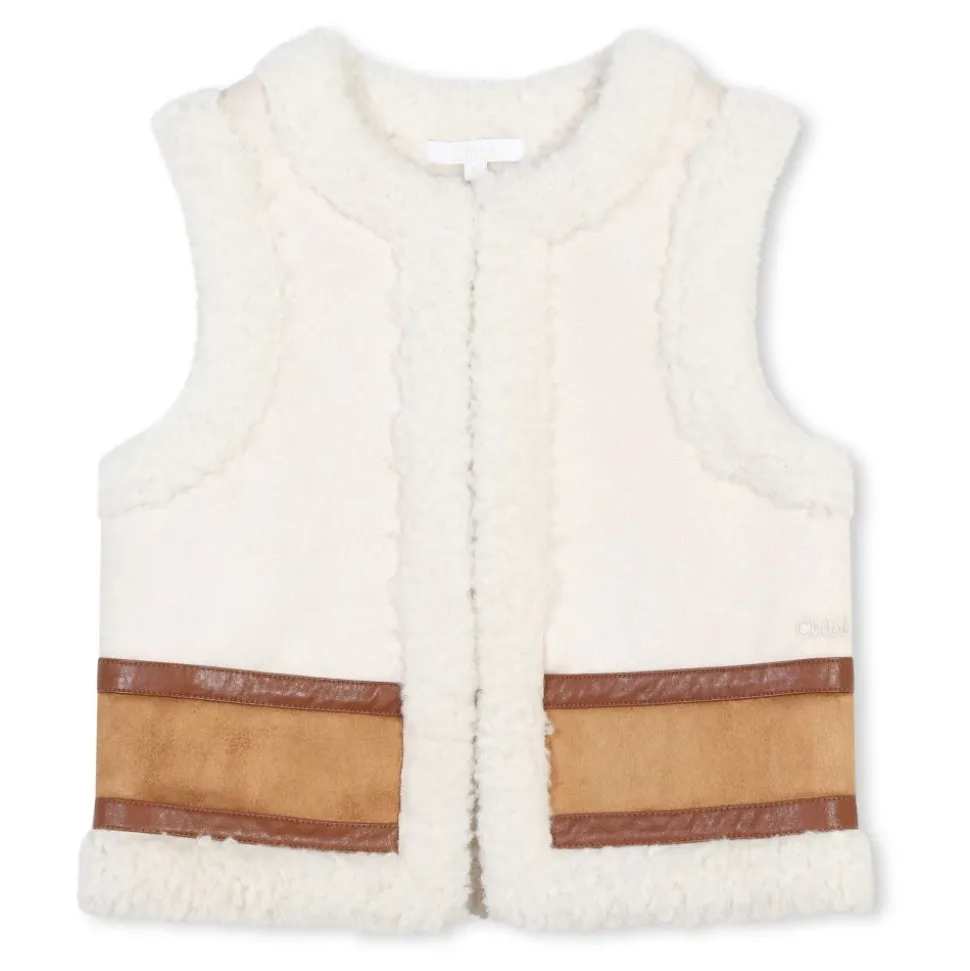 Faux Fur Vest Two-Tone Design