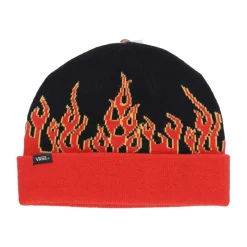 Flame Beanie Kinder Muts Zwart/oranje