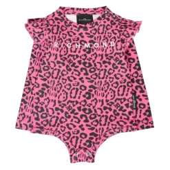 Fuchsia Bodysuit met dierenprint en logo