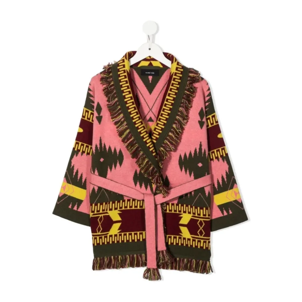 Geblokte Cardigan met Riem