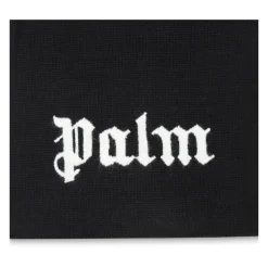 Geborduurd Logo Zwart Katoen Wol Sjaal