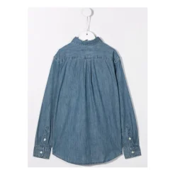 Geborduurde denim blouse
