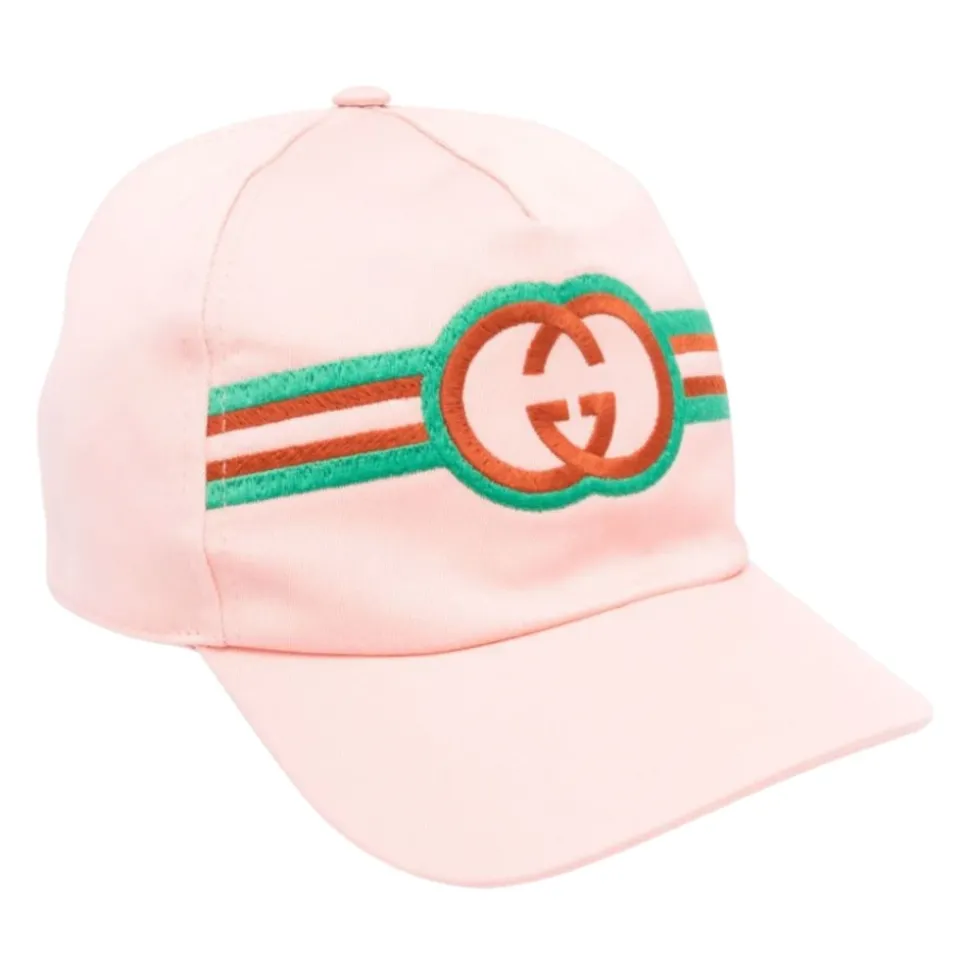 Geborduurde gestreepte hoed