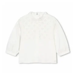 Geborduurde Witte Katoenen Kinderblouse