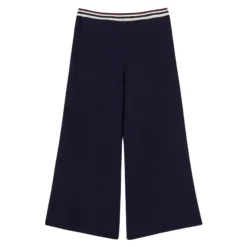 Gebreide Broek met Tweekleurige Strepen