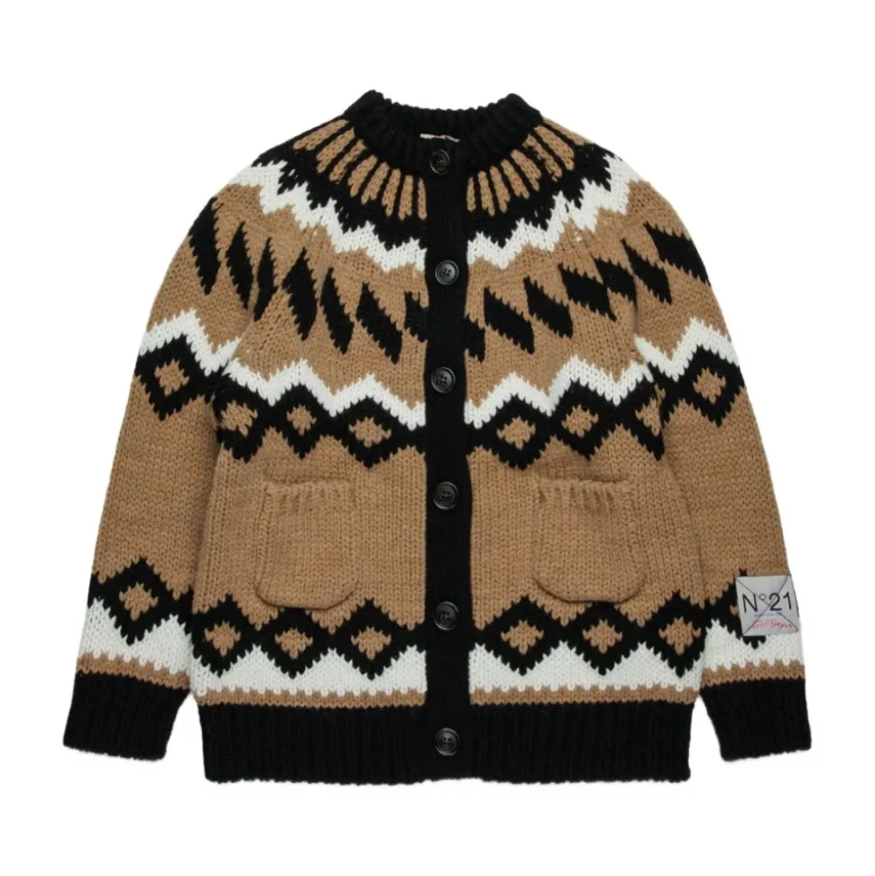 Gebreide Cardigan in Kameelbruin